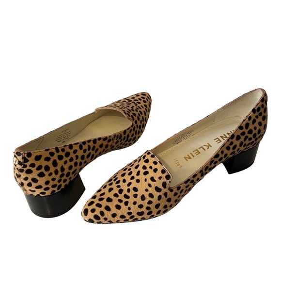 NEW Anne Klein Leopard print Real Cow Fur Kitten Heel Pump iFlex Shoes- Size 7M - Picture 5 of 14